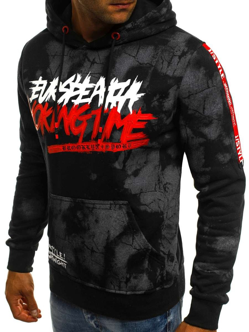 Pánská Mikina Černá OZONEE JS/DD210Z