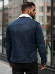 Pánská Džínová Bunda Šerpa Námořnické Modré OZONEE NB/MJ517BSZ