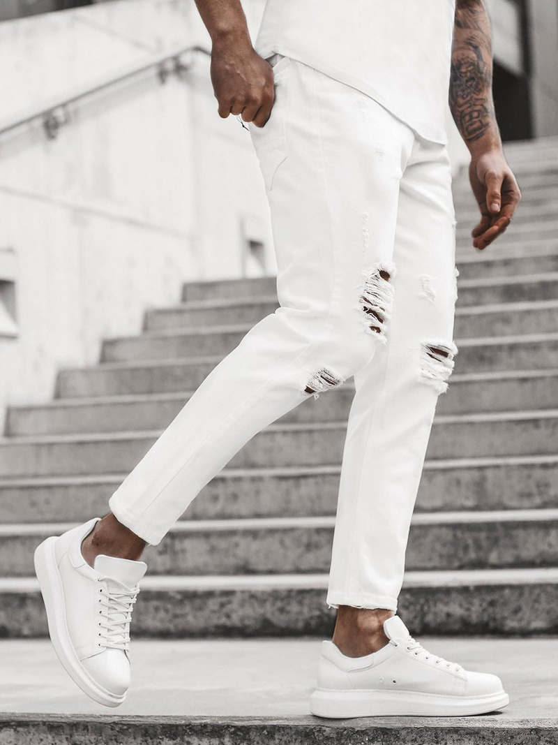 Pánské Džíny Bílé OZONEE B/55082