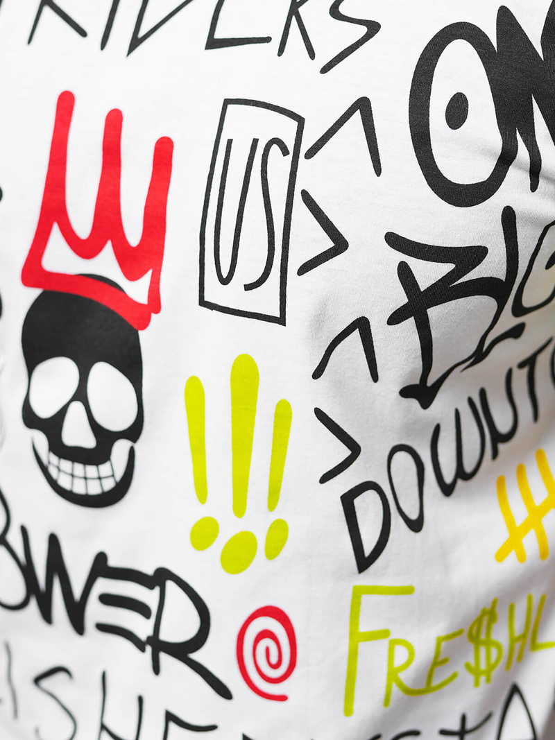 Pánské Tričko Bílé OZONEE JS/8T1212/1