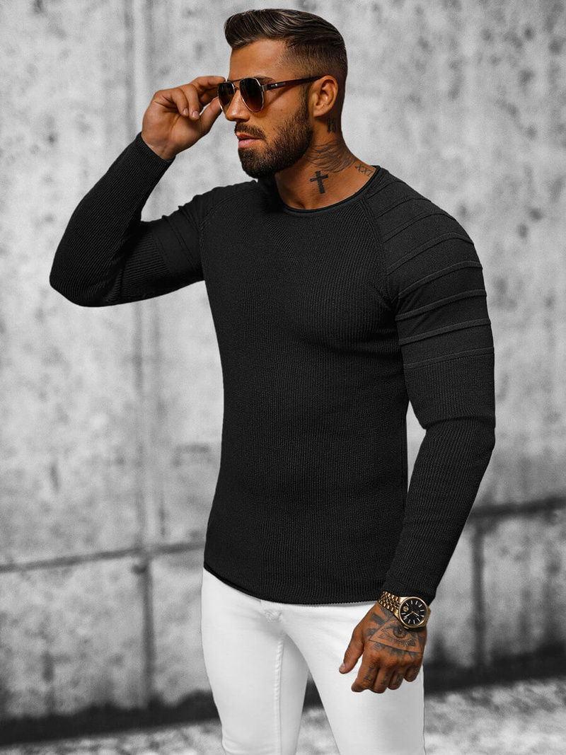 Pánský Svetr Černé OZONEE L/2500