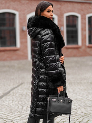 Dámský Kabát Černý OZONEE JS/5M3160/392Z