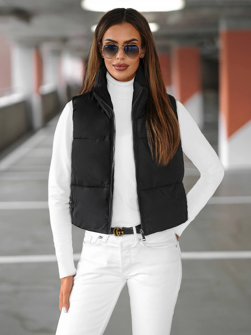 Dámská Vesta Černá OZONEE JS/16M9079/392Z