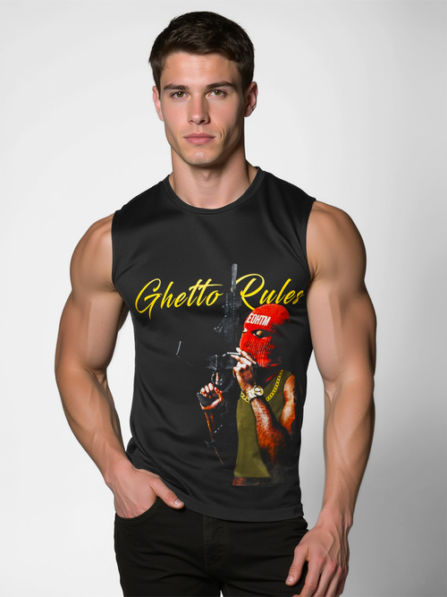 Pánské Tílko Černé OZONEE O/T107/3Z