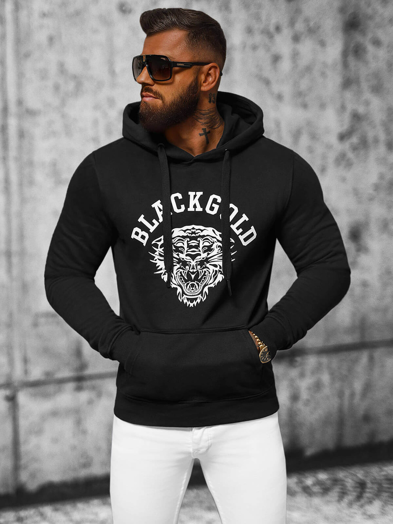 Pánská Mikina Černá OZONEE NB/MF2007