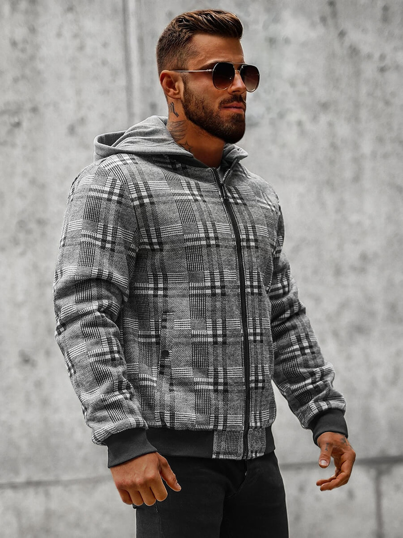 Pánská Bunda Šedá OZONEE O/3A58