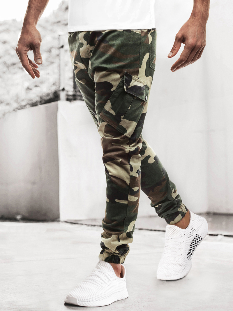 Pánské Kalhoty Jogger Maskáčové-Zelené Ozonee A/0853