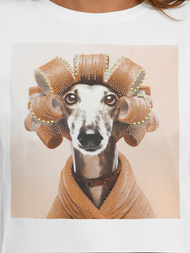 Dámské Tričko Bílo-Béžový OZONEE JS/YJ77726