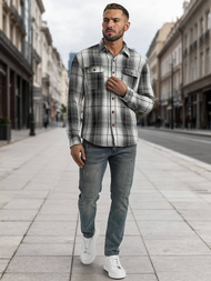 Pánská košile černobílá OZONEE NB/MC728N/4