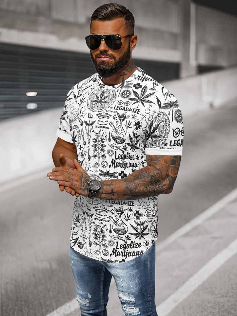 Pánské Tričko Bílý OZONEE O/P1347