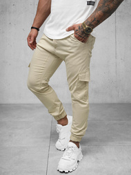 Pánské Chino Jogger Kalhoty Béžové OZONEE A/404