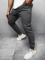 Pánské Chino Kalhoty Tmavě-Šedé OZONEE DJ/5539