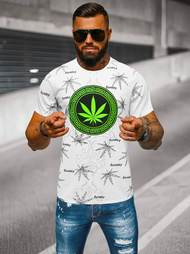 Pánské Tričko Bílé OZONEE O/T139/1