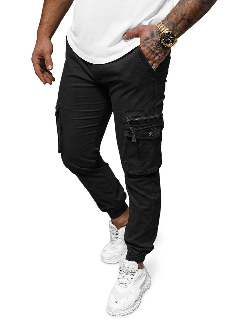 Pánské Chino Jogger Kalhoty Černé OZONEE NB/MP0201N