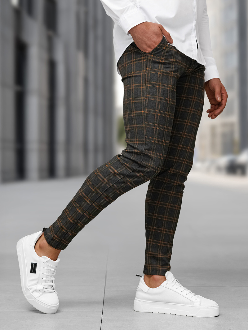 Pánské Chino Kalhoty Grafitové OZONEE DJ/5632Z