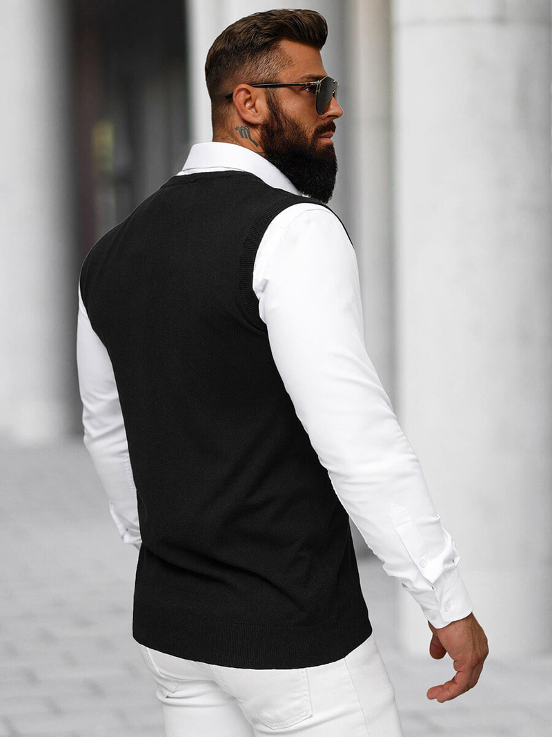 Pánský Svetr Černý OZONEE NB/MM6005/4Z