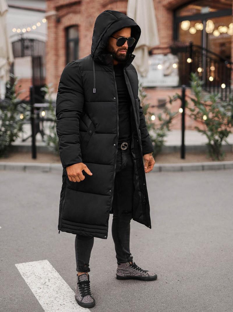 Pánská Zimní Bunda Černá OZONEE JS/19M1290/392