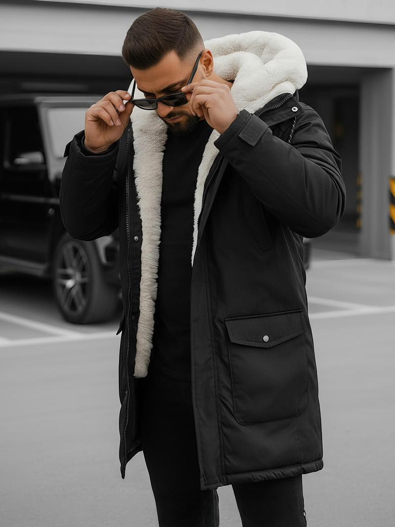 Pánská Zimní Bunda Černá OZONEE JS/5M120/392Z