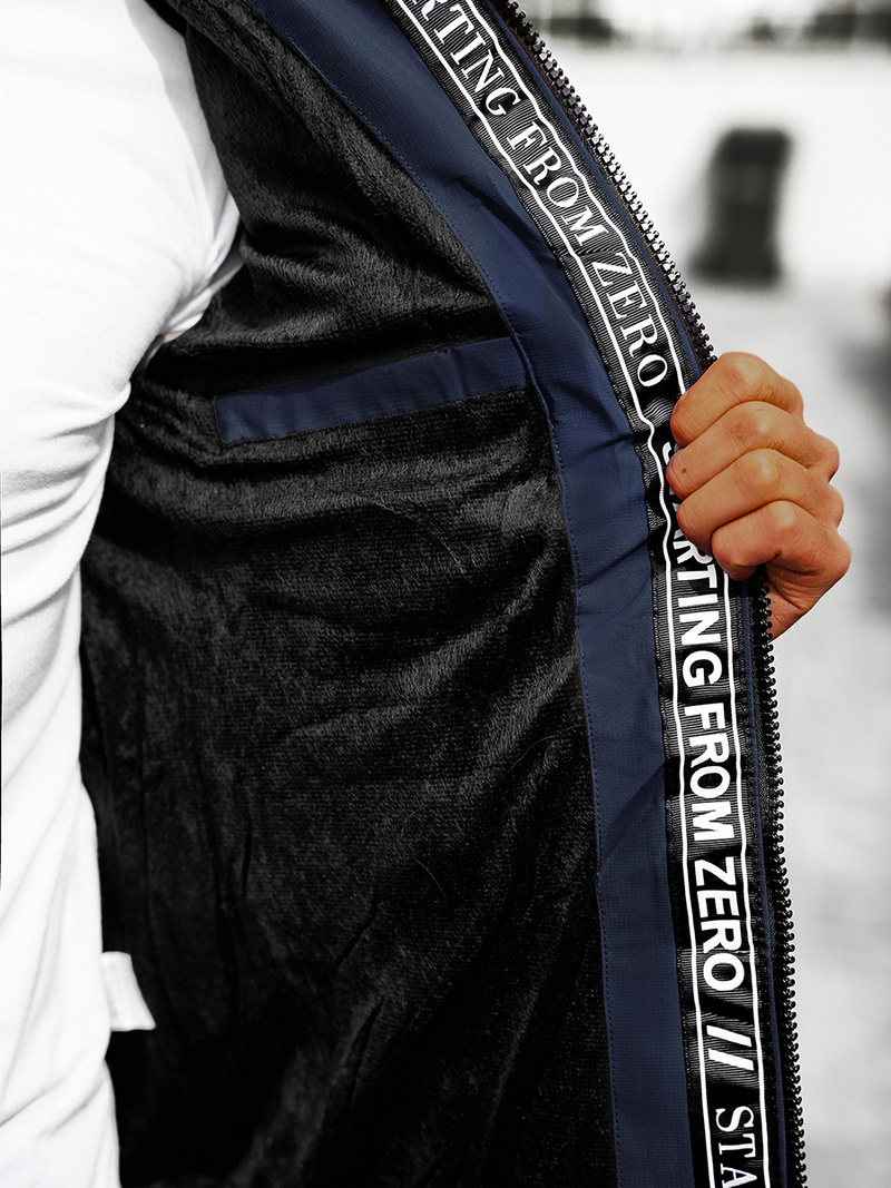 Pánská Zimní Bunda Námořnická Modřá OZONEE JS/M8106