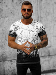 Pánské Tričko Bílé OZONEE JS/S019/1Z