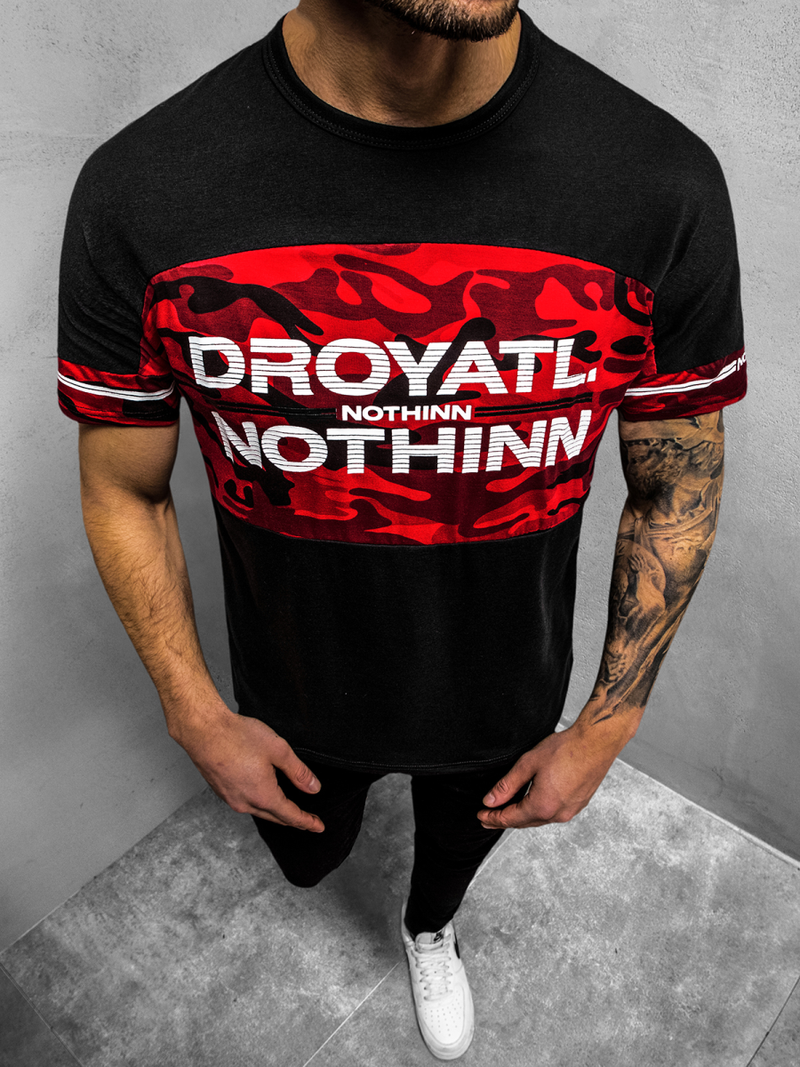 Pánské Tričko Černé OZONEE JS/SS10976Z