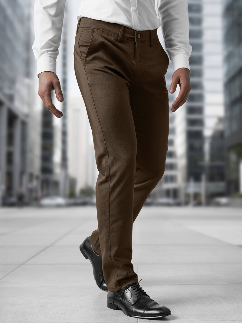 Pánské Kalhoty Hnědé OZONEE V/5100