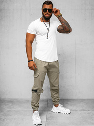 Pánské Chino Jogger Kalhoty Béžové OZONEE O/G3014Z