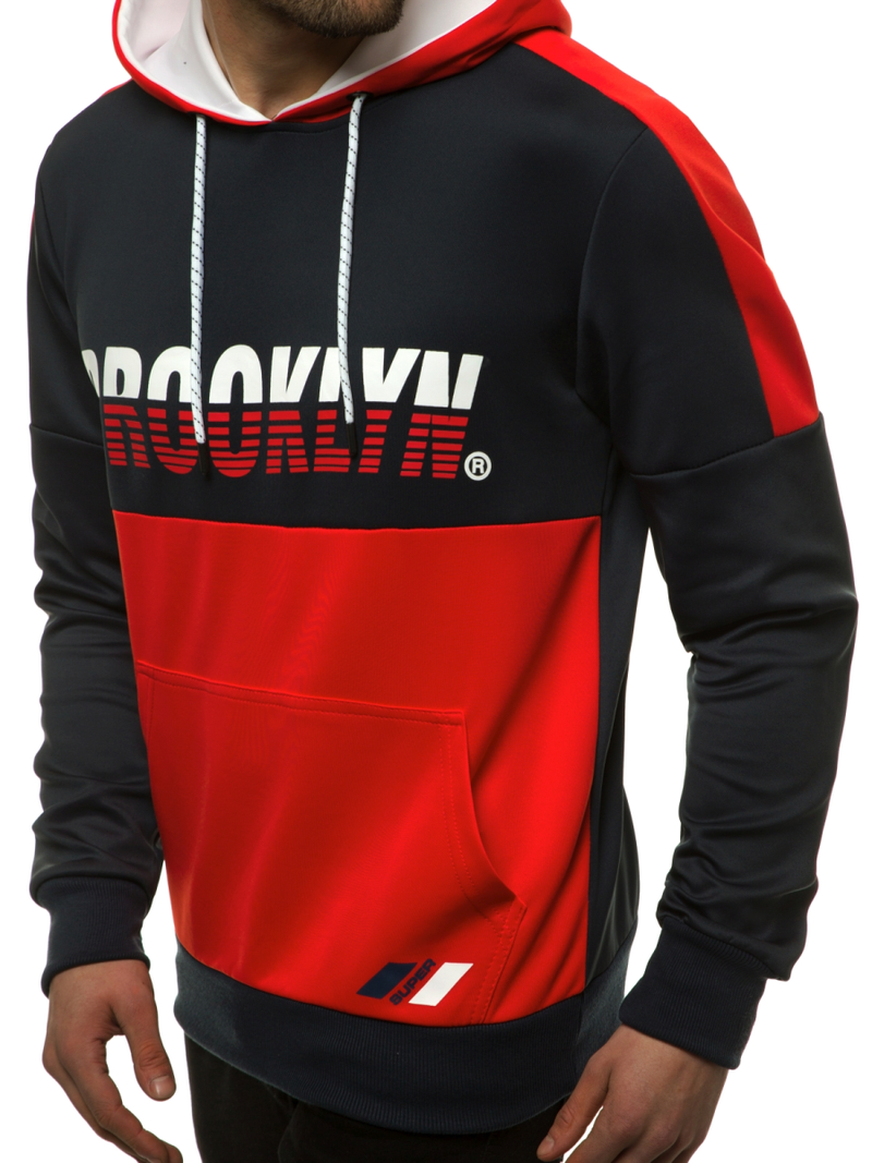 Pánská Mikina tmavě modro-červená OZONEE JS/DD20127