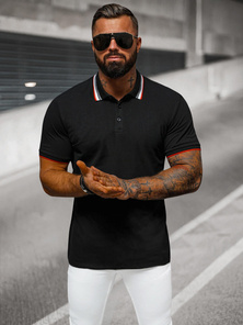 Pánské Polo Tričko Černé OZONEE O/DA719