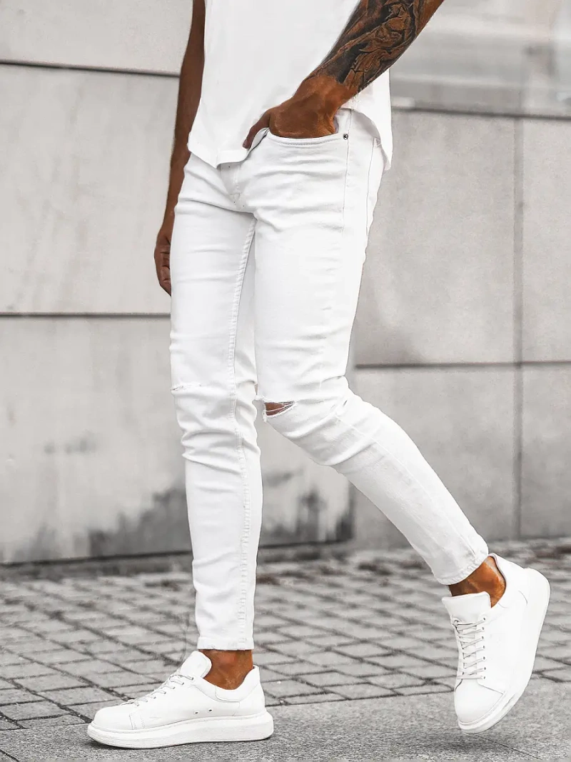 Pánské Džíny Bílé OZONEE E/5391/01Z