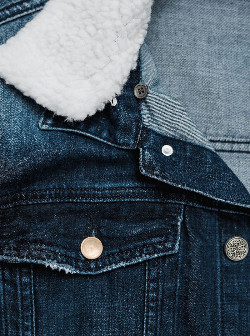 Pánská Džínová Bunda Šerpa Tmavě Modrá OZONEE NB/MJ516BSZ