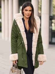 Dámská Zimní Bunda Zelená OZONEE JS/M763/136Z