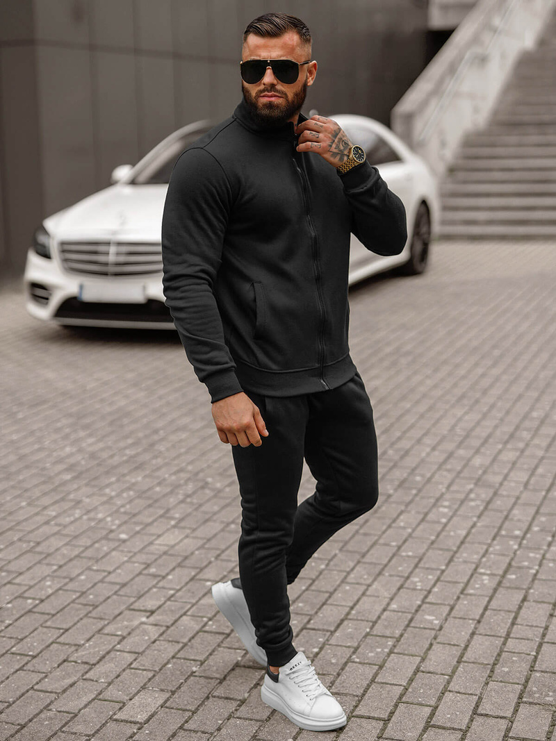 Pánská Tepláková Souprava Černá OZONEE JS/68C10385/3Z