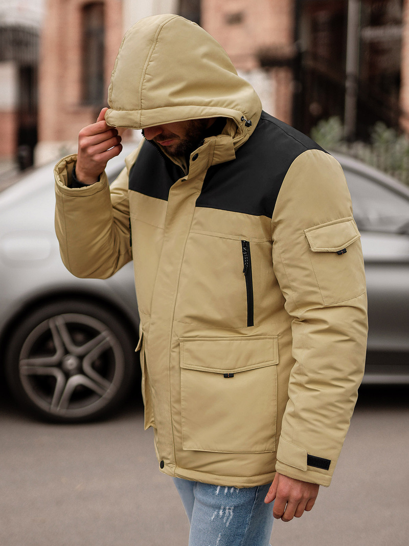 Pánská Zimní Bunda Béžová OZONEE JS/22M322/62Z