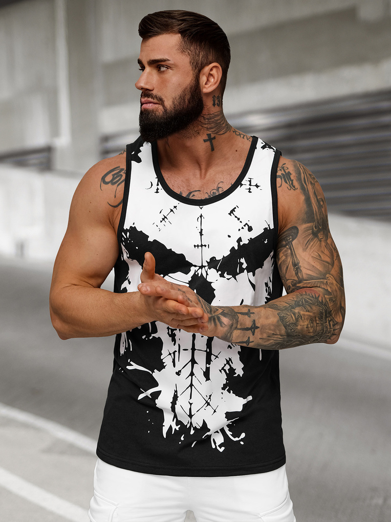 Pánské Tílko Černé OZONEE JS/8B1708/3Z