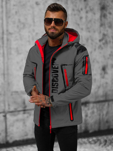 Pánská Softshellová Bunda Šedo-Červená OZONEE JS/HH025/2BZ