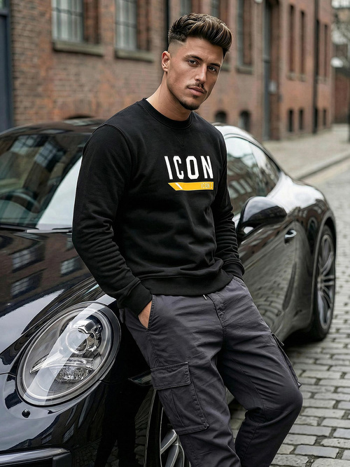 Pánská Mikina Černá OZONEE JS/8B1753/3