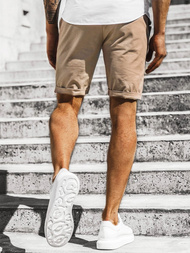 Pánské chino kraťasy Béžové OZONEE DJ/1007