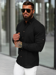 Pánská Košile Černá OZONEE O/V144