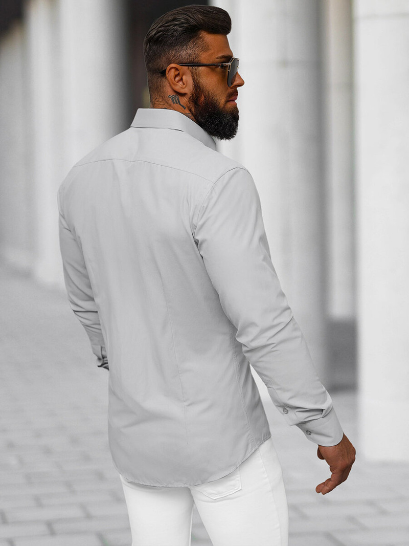 Pánská Košile Šedé OZONEE O/V118