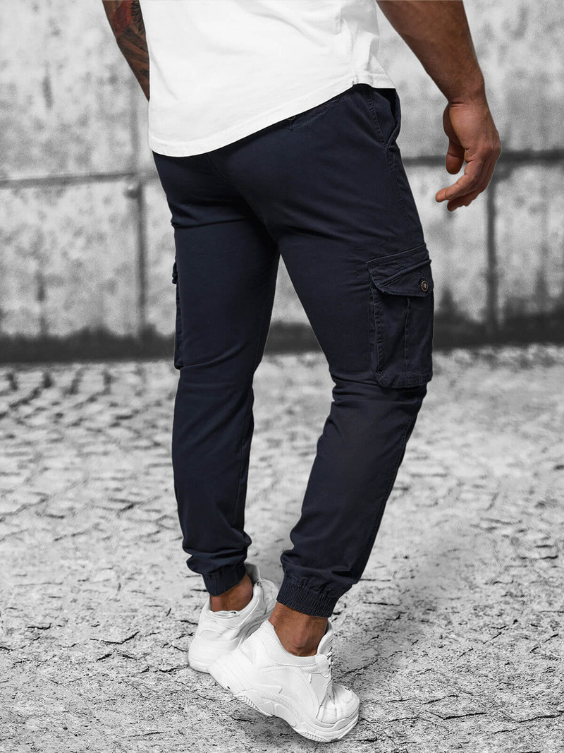 Pánské Chino Jogger Kalhoty Námořnické Modré OZONEE NB/MP0201BS