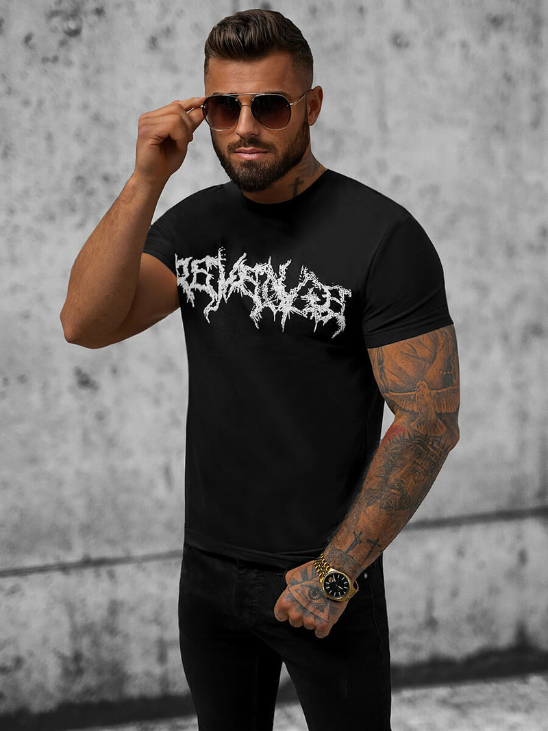 Pánské Tričko Černé OZONEE NB/MT3027