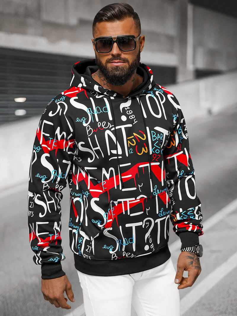 Pánská Mikina Černá OZONEE JS/8B1233/3