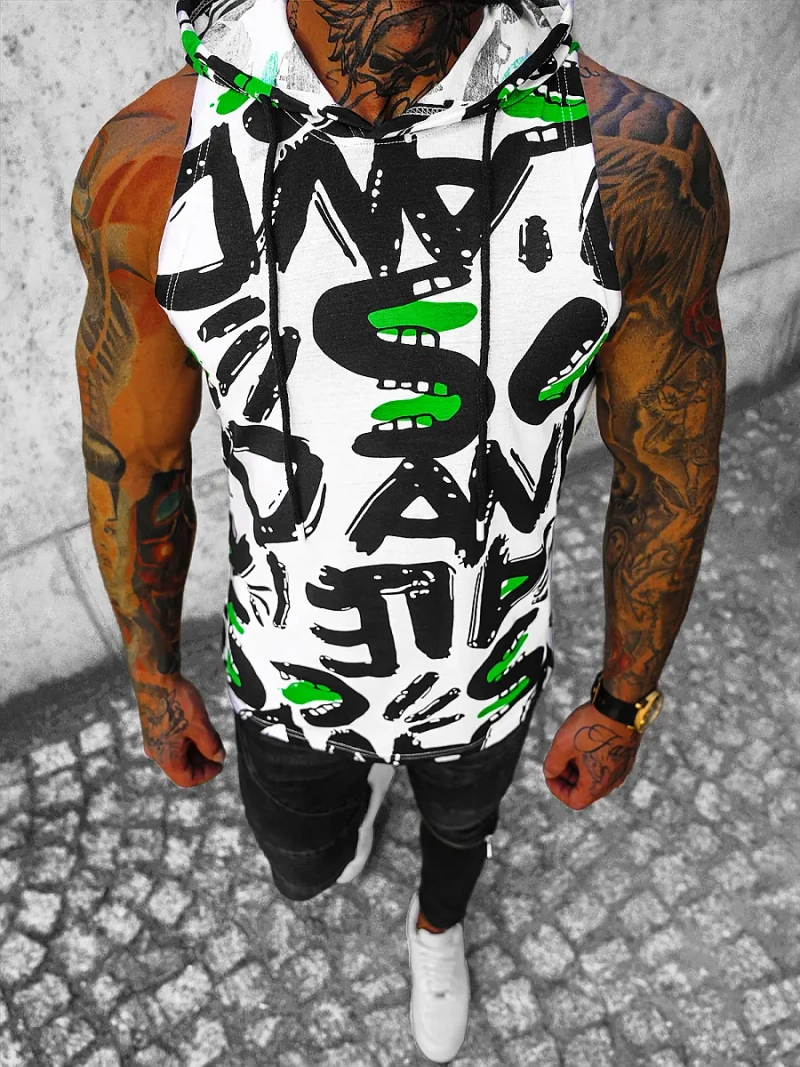 Pánské Tílko Bílo-Černé OZONEE O/BL300