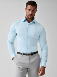 Pánská Košile Světle-Modrá OZONEE O/V59Z