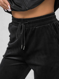 Dámská velurová tepláková souprava černá OZONEE JS/35C1610/3