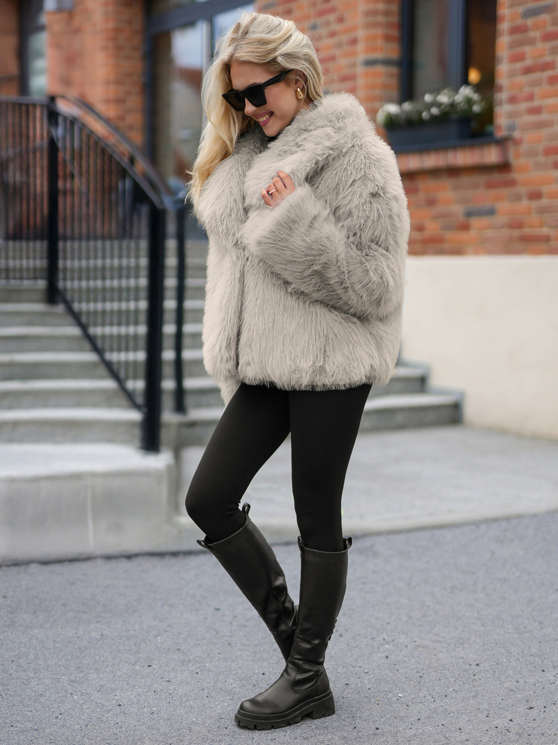 Dámská Bunda Šedo-Béžová OZONEE JS/61M8515/92