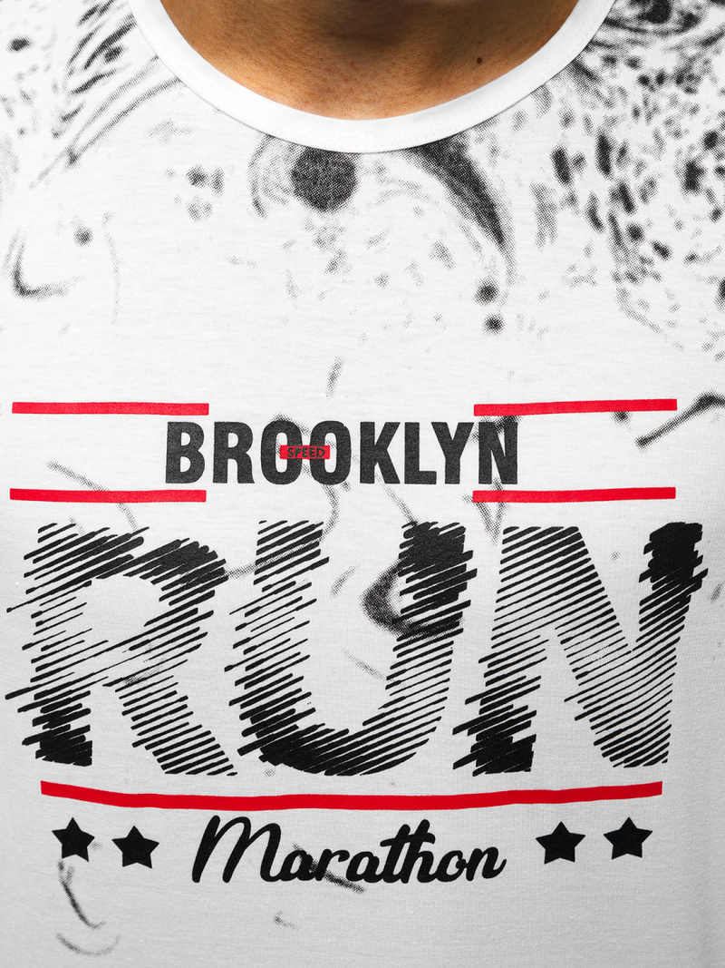 Pánské Tílko Bílé OZONEE JS/KS2075