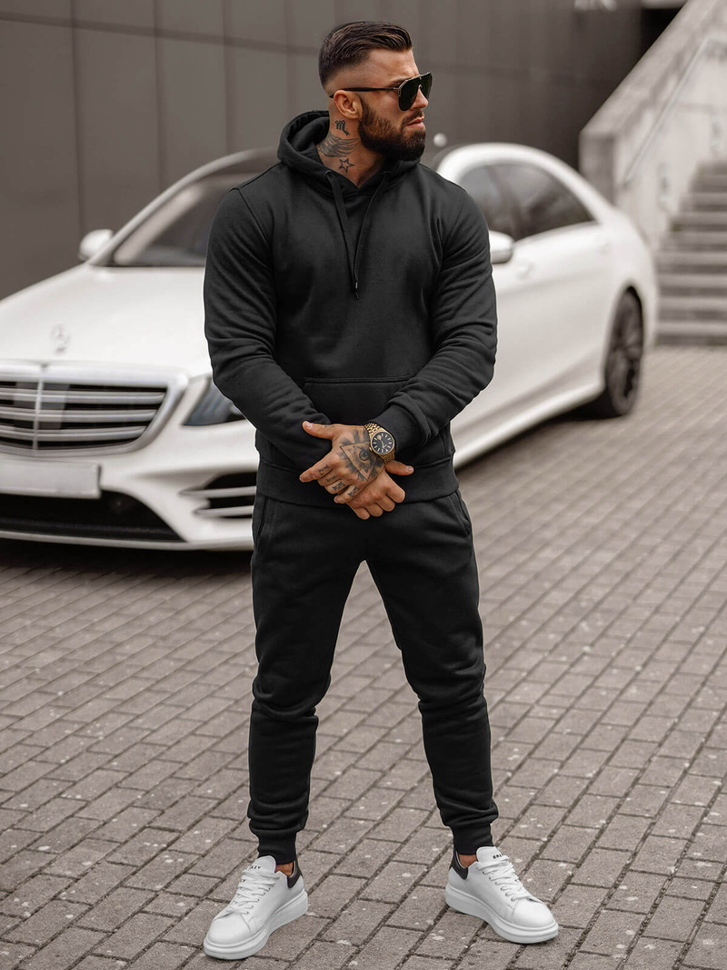 Pánská Tepláková Souprava Černá OZONEE JS/68C10381/3Z