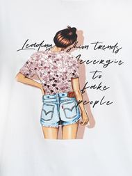 Dámské Tričko Bílé OZONEE JS/95T2573/1